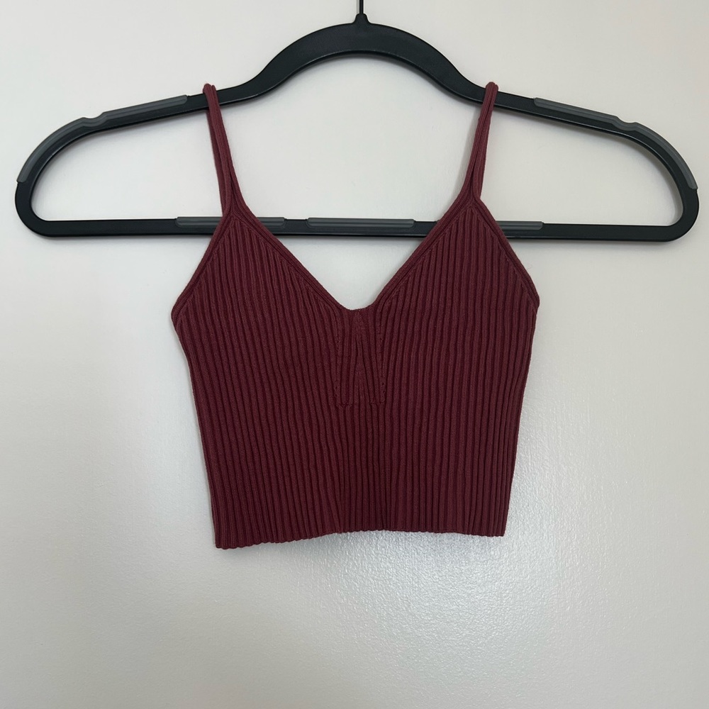 Zara Ribbed Knit Cropped Tank